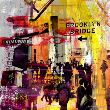 Druckgrafik mit dem Titel "NY DOWNTOWN X by Sv…" von Sven Pfrommer, Original-Kunstwerk, Analogdruck