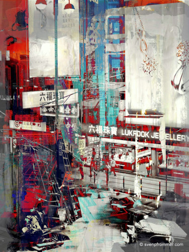 Εκτυπώσεις & Χαρακτικά με τίτλο "HONGKONG Downtown V…" από Sven Pfrommer, Αυθεντικά έργα τέχνης, Αναλογική εκτύπωση