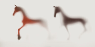 Fotografie getiteld "WILD LENS - HORSES…" door Sven Pfrommer, Origineel Kunstwerk, Film Print Gemonteerd op Aluminium