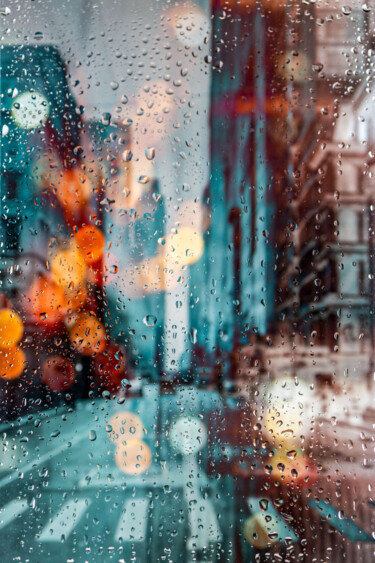 Photography titled "RAINY DAYS IN NEW Y…" by Sven Pfrommer, Original Artwork, Analog Print Mounted on Aluminium