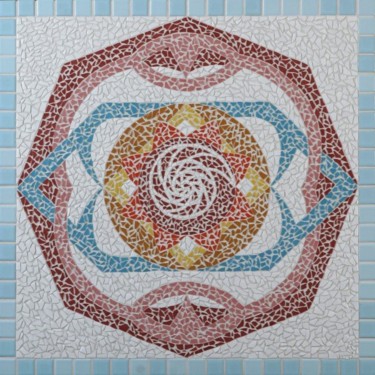 Handwerk mit dem Titel "Mandala (Fotoleinwa…" von Musaicum Steinbildsetzerei Sven Strauß, Original-Kunstwerk