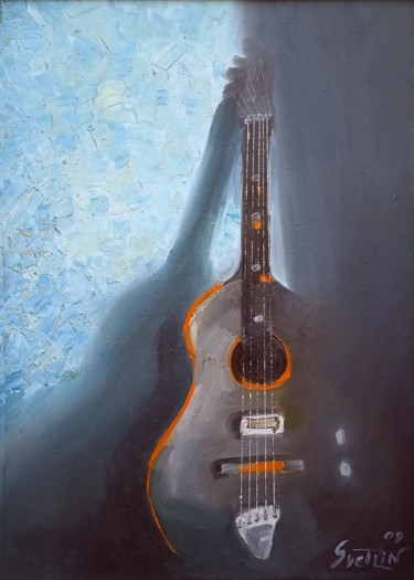Pittura intitolato "The Guitar" da Svetlin Kolev, Opera d'arte originale, Olio