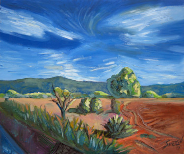 Painting titled "Landscape from cana…" by Svetlin Kolev, Original Artwork, Oil