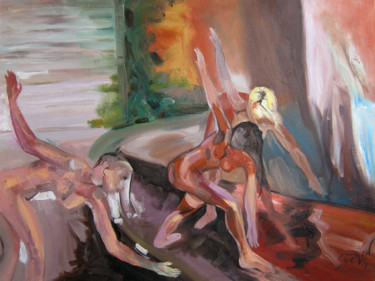 Painting titled "Exercises VII" by Svetlin Kolev, Original Artwork, Oil
