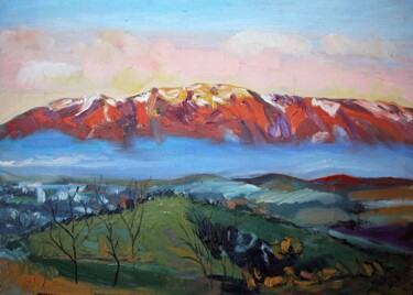 Painting titled "Old Mountain" by Svetlin Kolev, Original Artwork, Oil