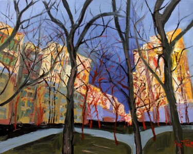 Peinture intitulée "Sunset over Trakia" par Svetlin Kolev, Œuvre d'art originale, Huile