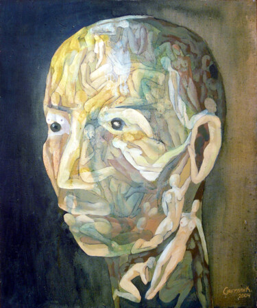 Malerei mit dem Titel "Head" von Svetlin Kolev, Original-Kunstwerk, Öl