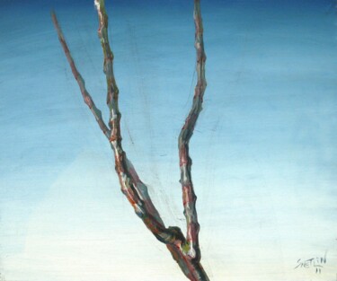 Painting titled "Cut of spring sky" by Svetlin Kolev, Original Artwork, Oil