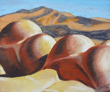 Painting titled "Dune" by Svetlin Kolev, Original Artwork, Oil