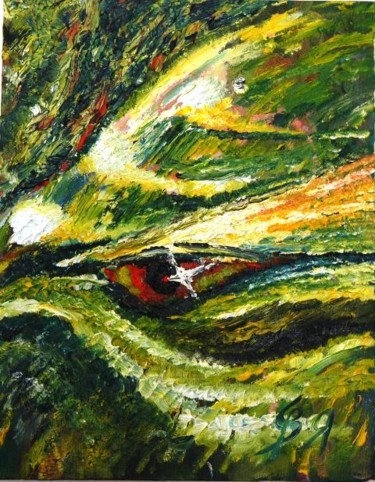 Painting titled "kuş anı" by Svetlana Karpova, Original Artwork