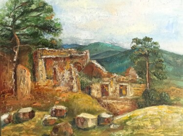 Картина под названием "Stone ruins Siedra" - Sveta Makarenko, Подлинное произведение искусства, Масло