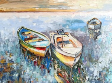 Pittura intitolato "Oil painting seasca…" da Sveta Makarenko, Opera d'arte originale, Olio