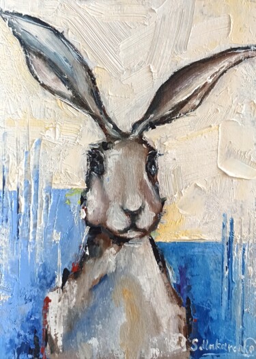 Peinture intitulée "Oil painting " Hare…" par Sveta Makarenko, Œuvre d'art originale, Huile