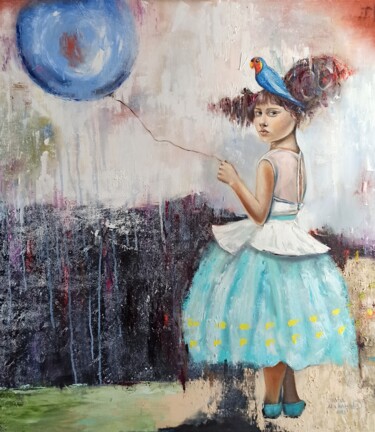 Картина под названием "Blue bird" - Sveta Makarenko, Подлинное произведение искусства, Масло