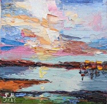 Peinture intitulée "Oil painting "Yacht…" par Sveta Makarenko, Œuvre d'art originale, Huile