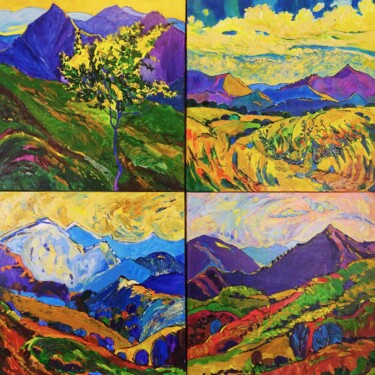 Malerei mit dem Titel "The Four Seasons" von Sveta Peuch, Original-Kunstwerk, Acryl