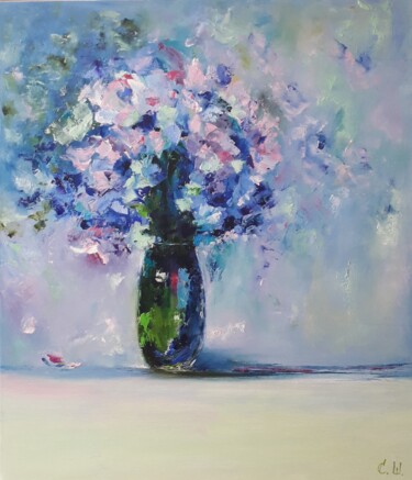 Peinture intitulée "Flowers in a vase" par Sveta Shulginova, Œuvre d'art originale, Huile