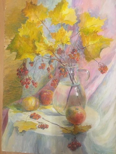 Painting titled "Осенний натюрморт" by Sveta Sokolova, Original Artwork, Gouache