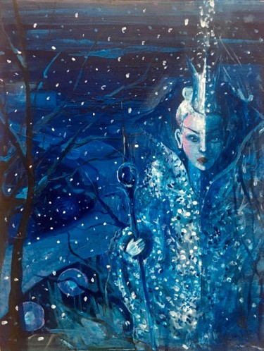 Картина под названием "Winter" - Sveta Sokolova, Подлинное произведение искусства, Акрил
