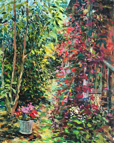 Картина под названием "Старый сад" - Sveta Sokolova, Подлинное произведение искусства, Гуашь