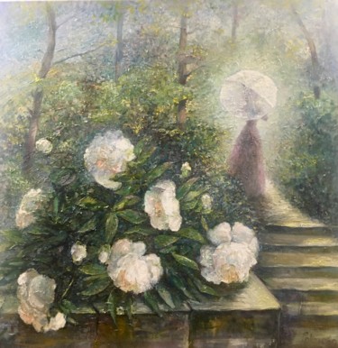 Painting titled "Прогулка" by Sveta Sokolova, Original Artwork, Oil