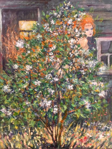 Картина под названием "Жара пришла" - Sveta Sokolova, Подлинное произведение искусства, Масло Установлен на Деревянная рама…
