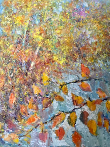Картина под названием "Осень" - Sveta Sokolova, Подлинное произведение искусства, Масло Установлен на Деревянная рама для но…