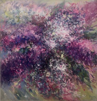 Картина под названием "The smell of lily" - Sveta Sokolova, Подлинное произведение искусства, Акрил Установлен на Деревянная…