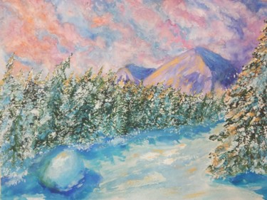 Painting titled "зимние краски" by Svetlana Svetlichnaia, Original Artwork, Watercolor