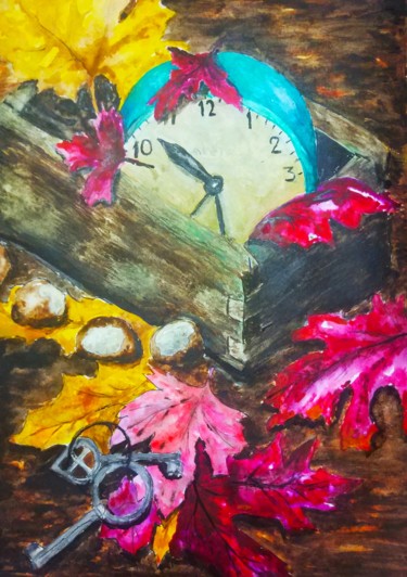 Картина под названием "Время" - Светлана Светличная, Подлинное произведение искусства, Акварель