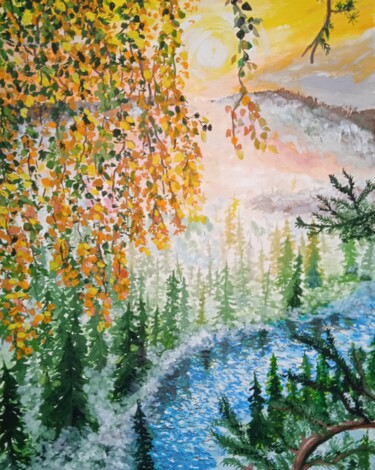 Картина под названием "Начало осени" - Светлана Светличная, Подлинное произведение искусства, Гуашь