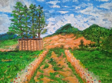 Картина под названием "Конец лета" - Светлана Светличная, Подлинное произведение искусства, Гуашь