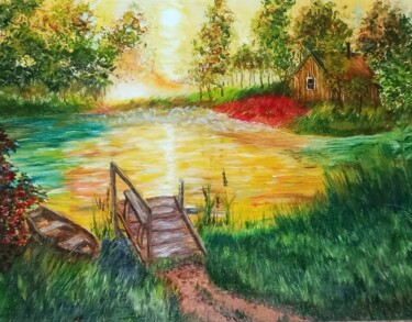 Картина под названием "Жаркое лето" - Светлана Светличная, Подлинное произведение искусства, Масло