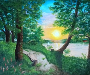 Картина под названием "Летний вечер" - Светлана Светличная, Подлинное произведение искусства, Масло