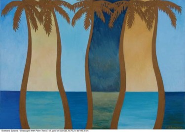 Painting titled "Palmtrees" by Svetlana Ziuzina, Original Artwork, Oil