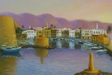 Malarstwo zatytułowany „Old Harbour, Kyreni…” autorstwa Svetlana Ziuzina, Oryginalna praca, Inny