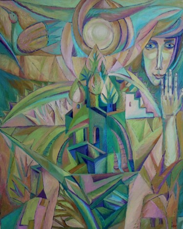 Painting titled "Городские мифы" by Svetlana Volosiuk, Original Artwork, Oil