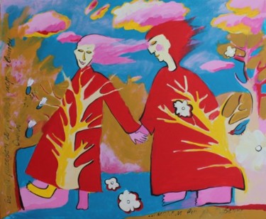 Malerei mit dem Titel "Прогулка" von Svetlana Volosiuk, Original-Kunstwerk, Öl