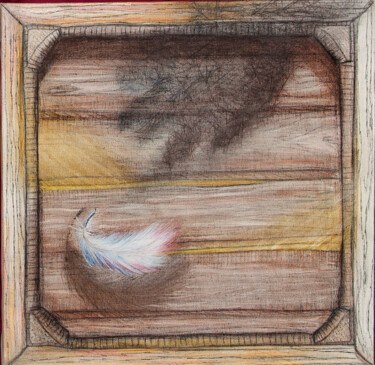Картина под названием "Bird flying out of…" - Svetlana Aleynikova, Подлинное произведение искусства, Цветные карандаши Устан…