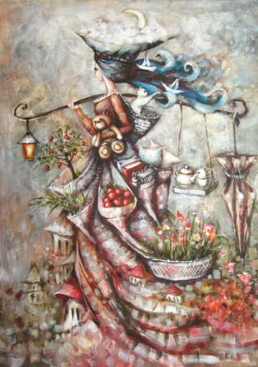 Painting titled "Omnia mea mecum por…" by Svetlana Aristova, Original Artwork, Acrylic