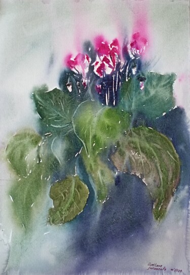 Картина под названием "Flowering" - Svetlana Avramenko, Подлинное произведение искусства, Акварель