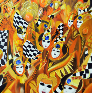 Peinture intitulée "Brazil Carnival" par Svetlana Bagdasaryan, Œuvre d'art originale, Huile Monté sur Châssis en bois