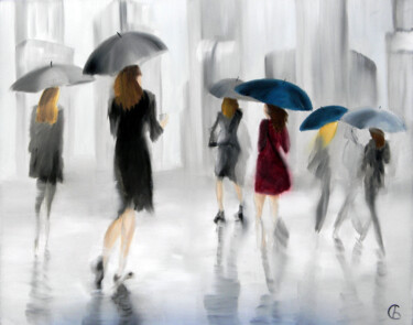 「Rain」というタイトルの絵画 Svetlana Bagdasaryanによって, オリジナルのアートワーク, オイル