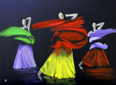 Malerei mit dem Titel "Dancing" von Svetlana Bagdasaryan, Original-Kunstwerk, Öl Auf Keilrahmen aus Holz montiert