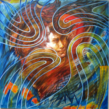 Peinture intitulée "Зашитое сердце" par Svetlana Belova, Œuvre d'art originale, Huile Monté sur Châssis en bois