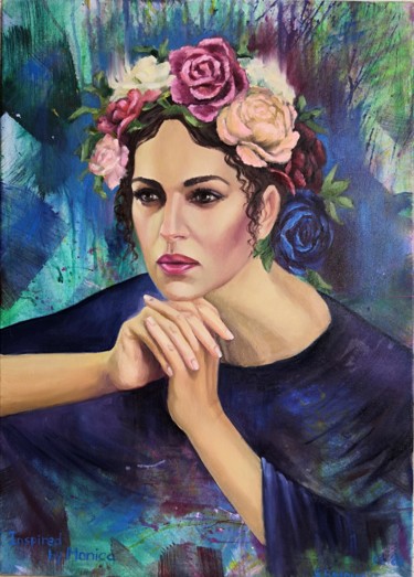 Malerei mit dem Titel "Inspired by Monica" von Svetlana M. Belova, Original-Kunstwerk, Öl