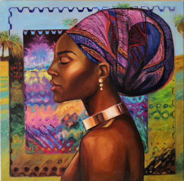Painting titled "Gold of Africa No. 2" by Svetlana M. Belova, Original Artwork, Oil