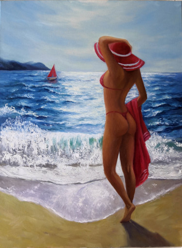 Painting titled "Dream of the sea" by Svetlana M. Belova, Original Artwork, Oil