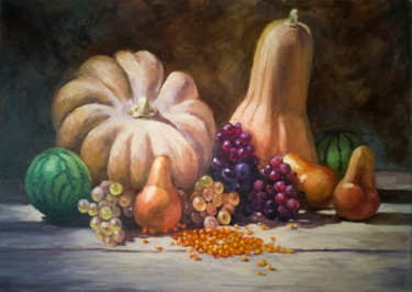 Painting titled "Autumn still life w…" by Svetlana M. Belova, Original Artwork, Oil