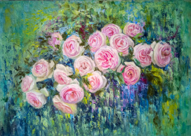 Painting titled "Exquisite floral se…" by Svetlana M. Belova, Original Artwork, Oil